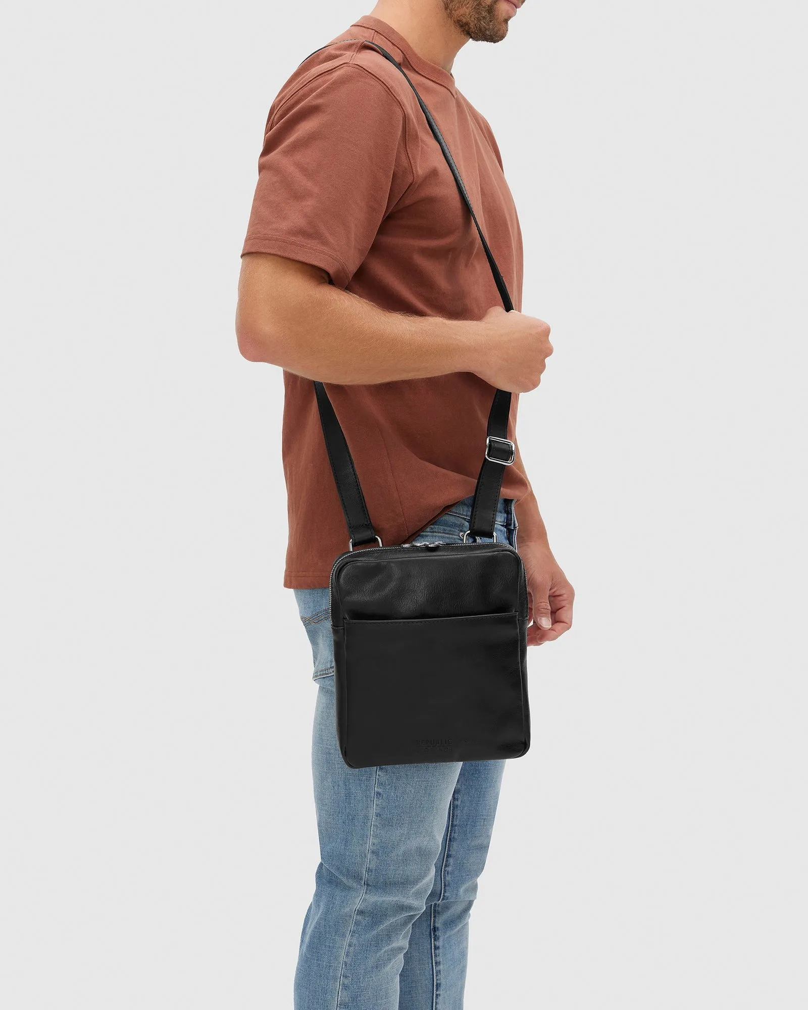 Gaius Matt Black - Leather Satchel