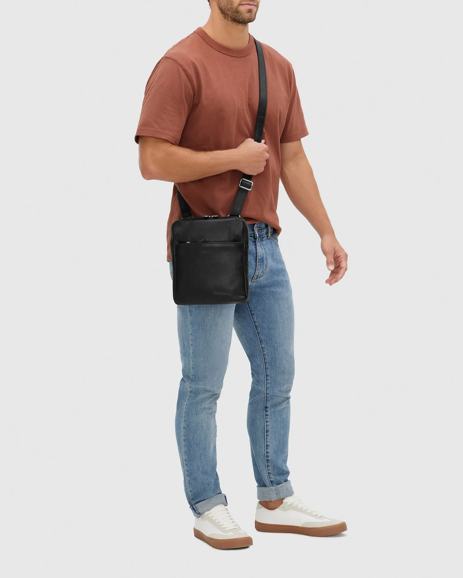 Gaius Matt Black - Leather Satchel