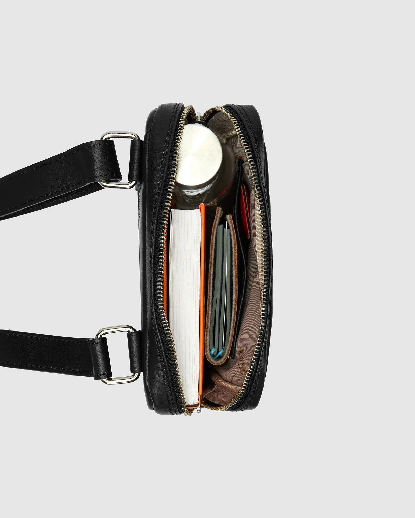 Gaius Matt Black - Leather Satchel