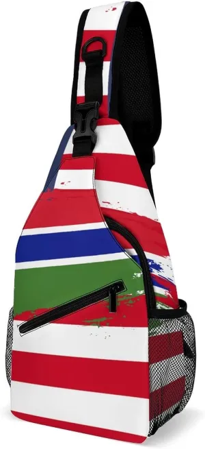 Gibraltar Flag Hand Drawn Sling Bag Crossbody Chest Bag Shoulder Bag For Travel Hiking Cycling Camping