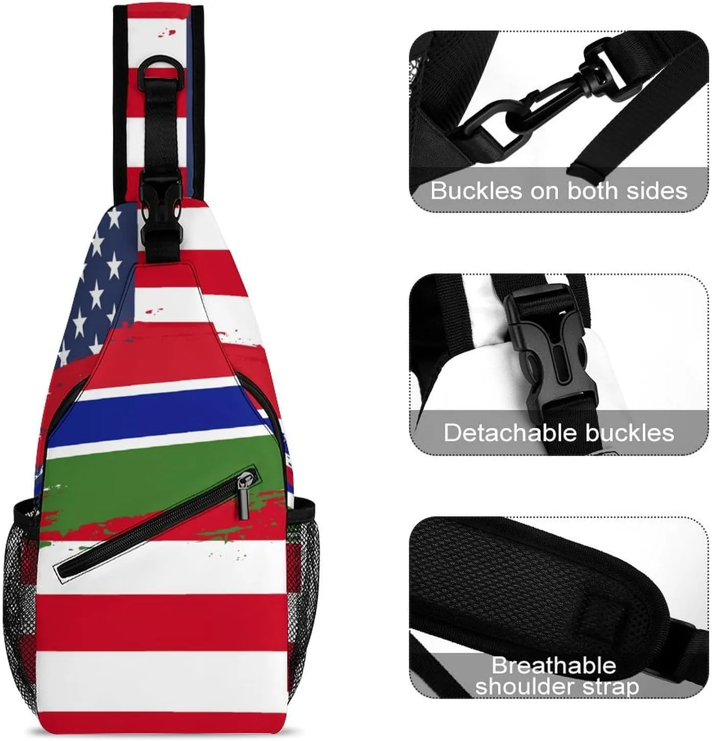 Gibraltar Flag Hand Drawn Sling Bag Crossbody Chest Bag Shoulder Bag For Travel Hiking Cycling Camping