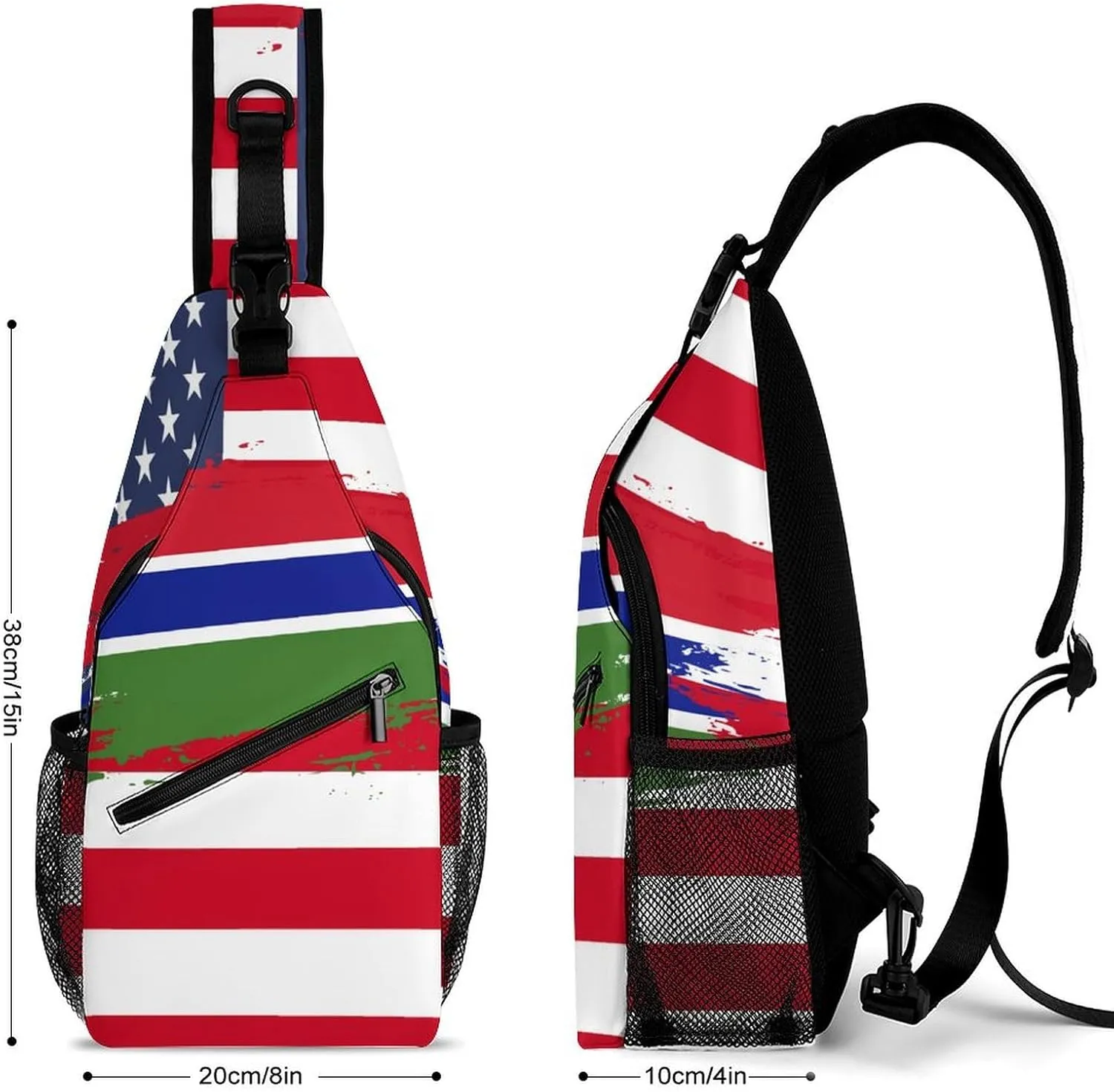 Gibraltar Flag Hand Drawn Sling Bag Crossbody Chest Bag Shoulder Bag For Travel Hiking Cycling Camping