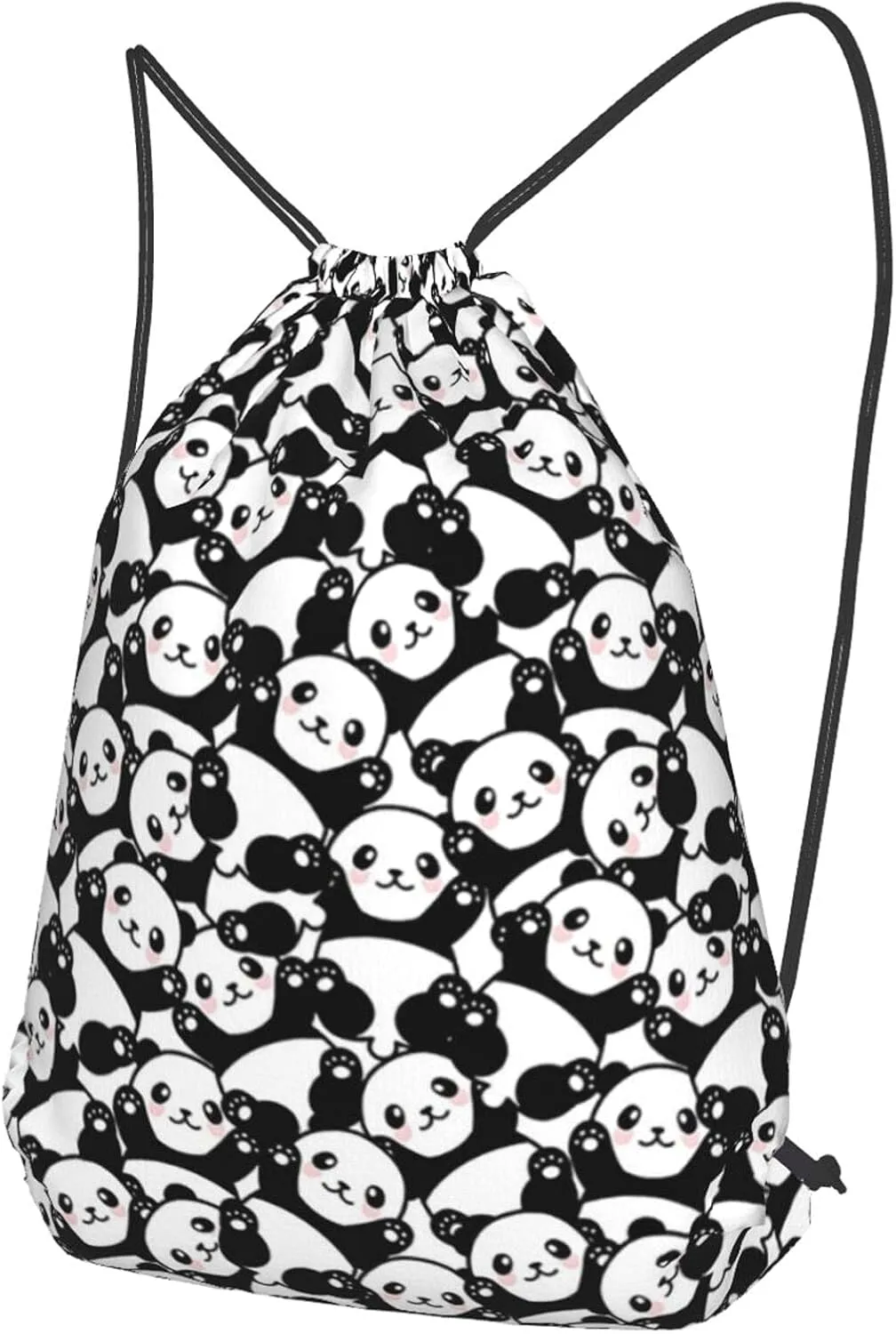 Gocerktr Cute Panda Waterproof Drawstring Backpack for Women Men string bag Lightweight Gym Sackpack Beach Hiking Yoga Travel