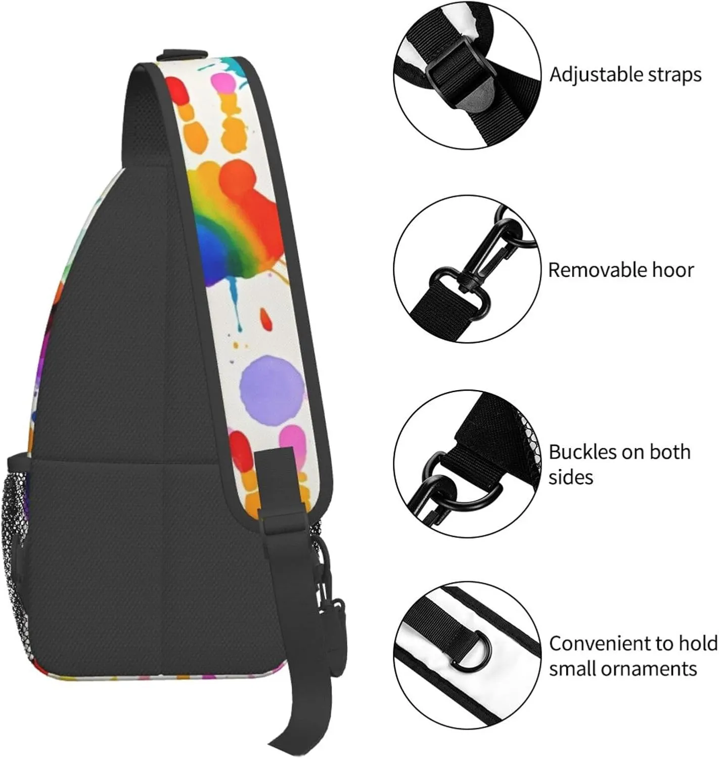 Gold Handprint Starry Sky Crossbody Bags Cross Chest Bag Adjustable Sling Backpack for Women Men