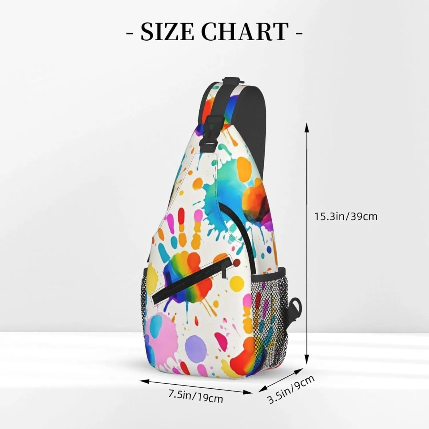 Gold Handprint Starry Sky Crossbody Bags Cross Chest Bag Adjustable Sling Backpack for Women Men