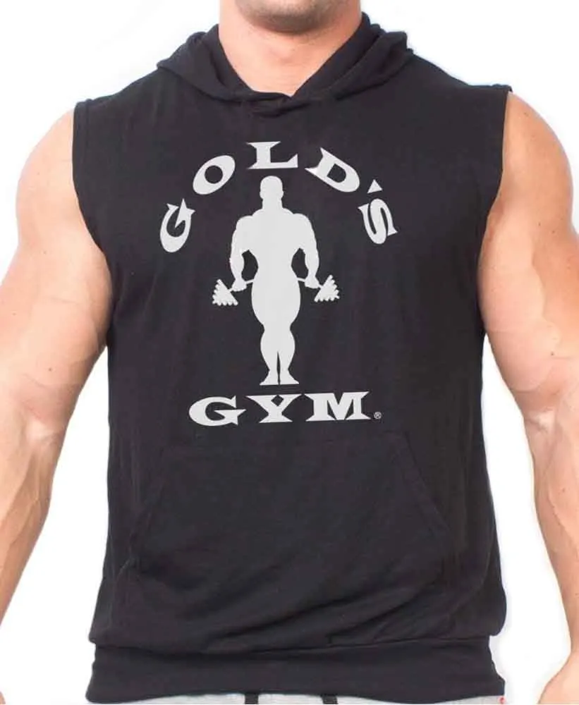 Gold's Gym Sleeveless Hood Shirt - Official Licensed - MSH (Gray Heather, Large)