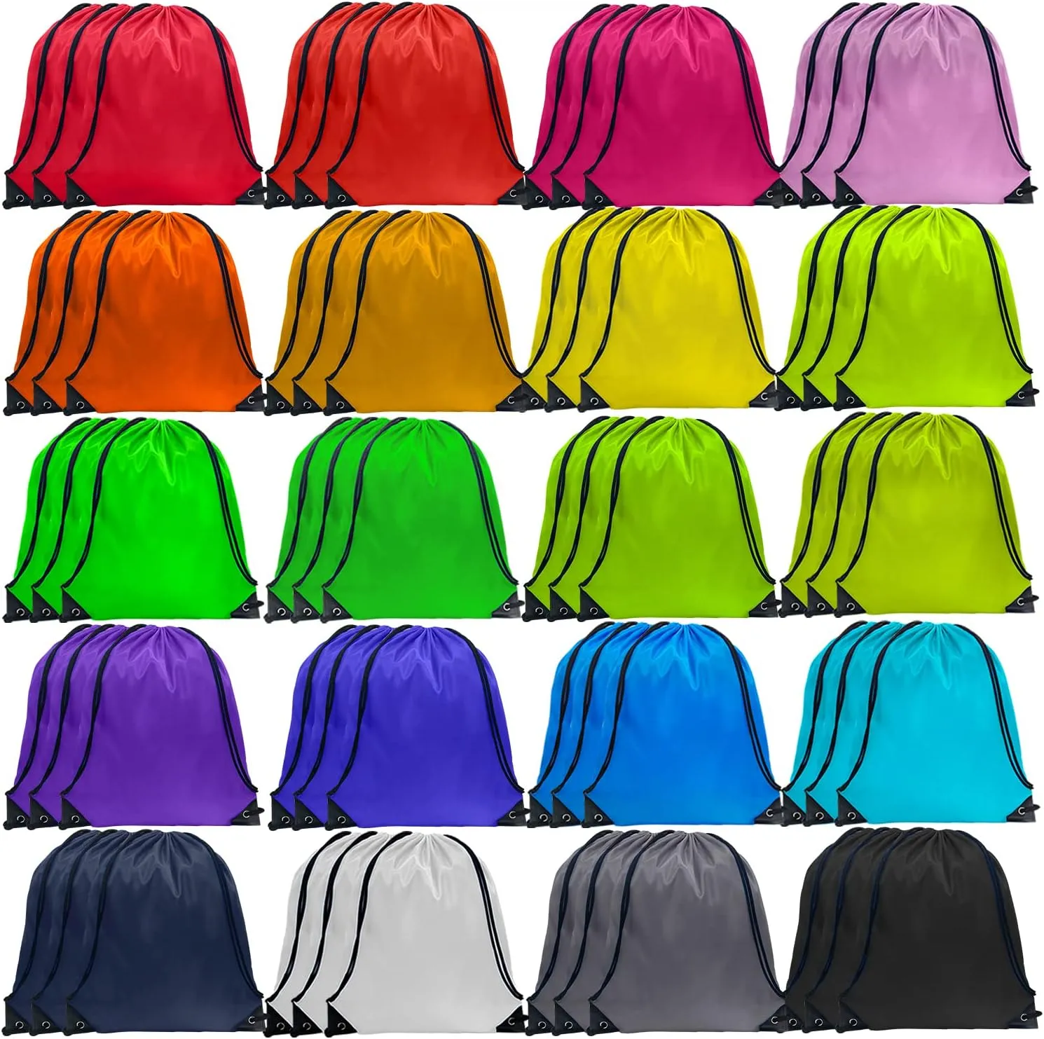 GoodtoU Drawstring Backpack, 60 Pcs, 3.0L, 20 Colors, Lightweight, Nylon, Cinch Bag for Women Men, Gym, Travel, School, Work, Sport