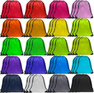 GoodtoU Drawstring Backpack, 60 Pcs, 3.0L, 20 Colors, Lightweight, Nylon, Cinch Bag for Women Men, Gym, Travel, School, Work, Sport