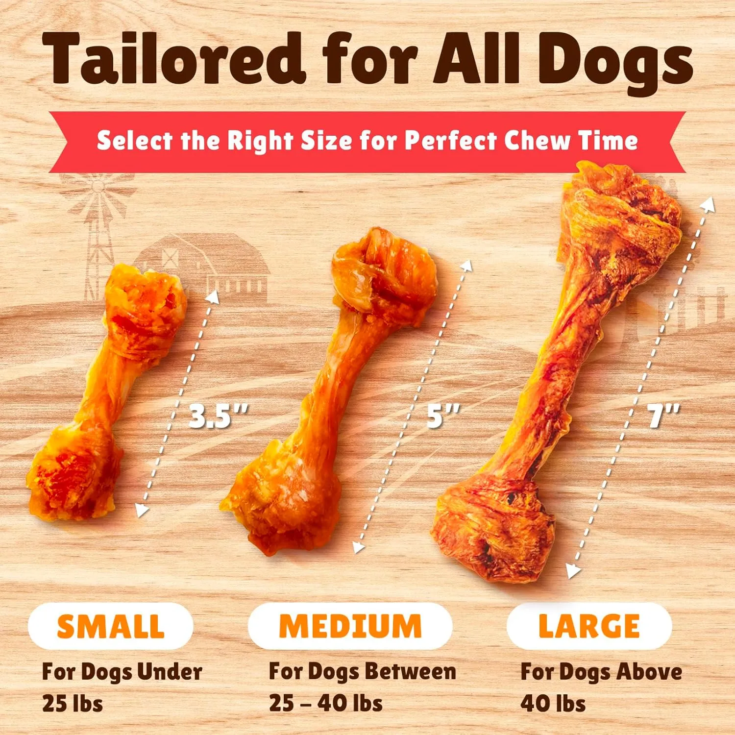 Gootoe Turkey Tendon Dog Treats, Turkey Tendon Bone (M) 3.17 oz, 100% USA-Sourced, Natural Snack, Premium Training Chews, Hypoallergenic, Reseal Value Bags, Sizes for Small Medium & Large Dogs