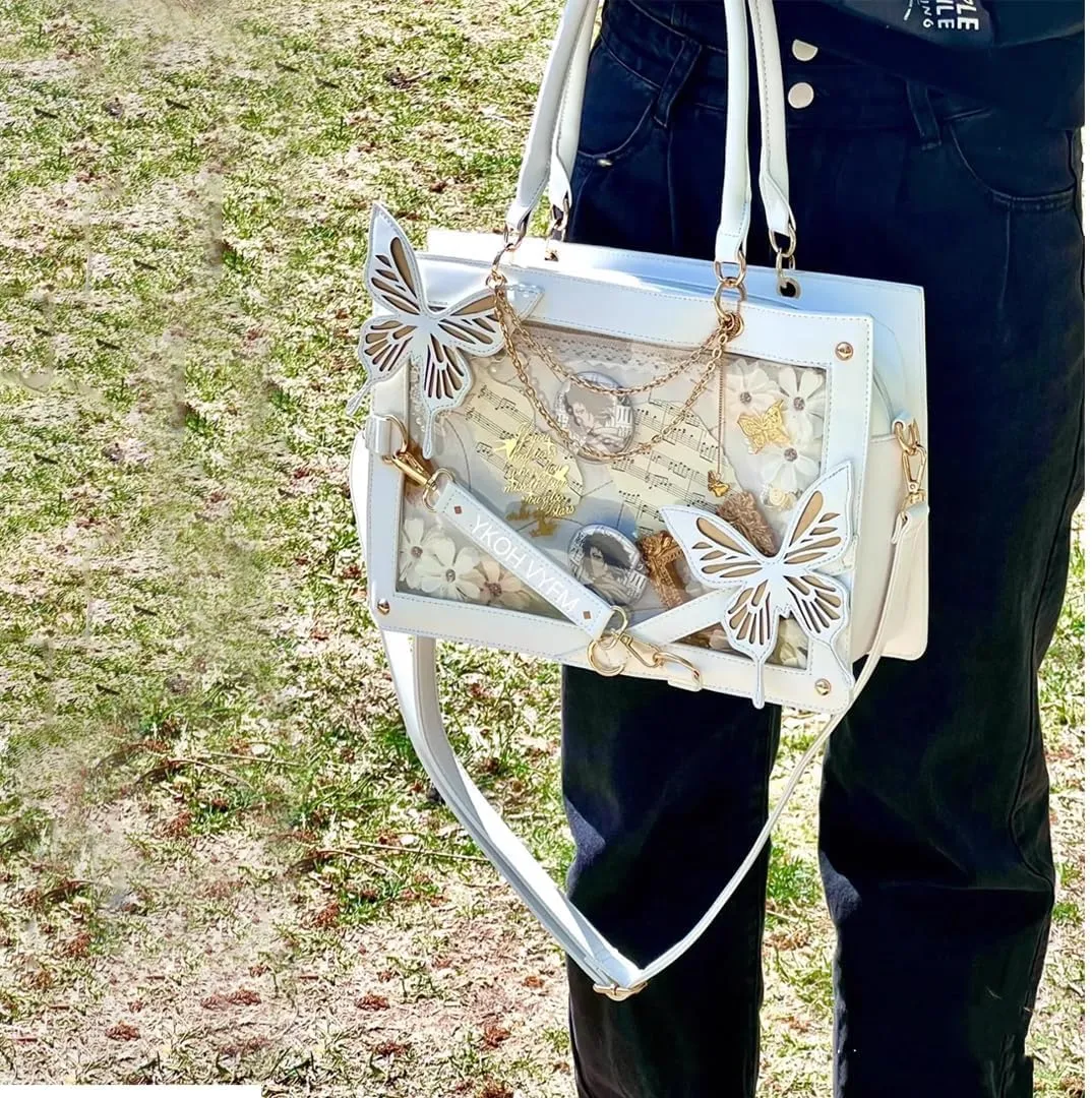 Gothic Emo Bag Grunge Purse Y2k Shoulder Bag Butterfly Sling Bag Spider Bag Pu Leather Lolita Crossbody Bag for Women