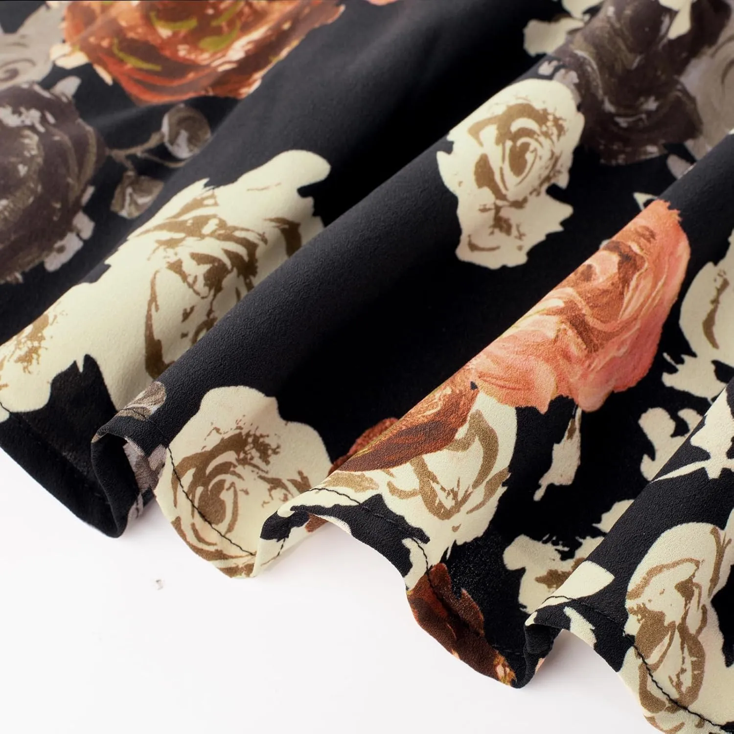 GRACE KARIN 2024 Women's Elegant V Neck Floral Peplum Tops Tie Front Short Bell Sleeve Shirts Tops Blouse