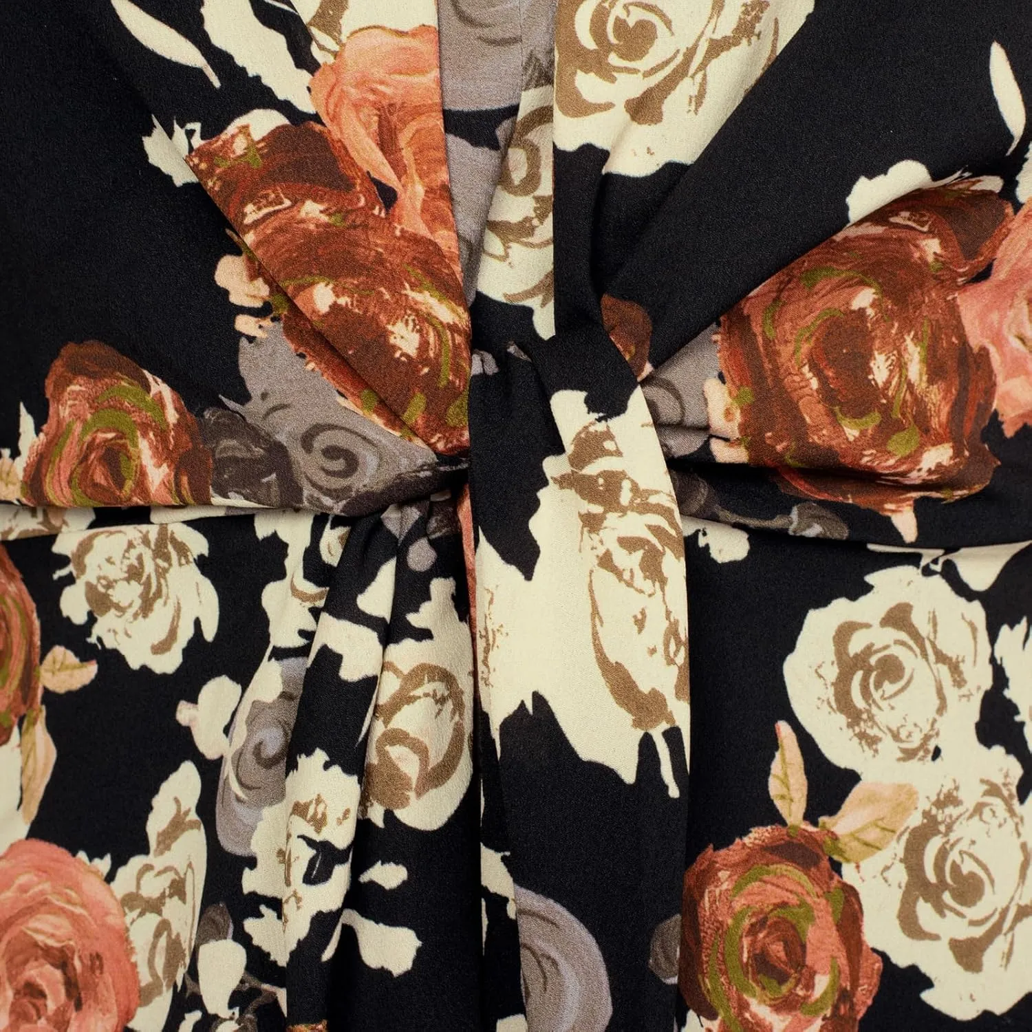 GRACE KARIN 2024 Women's Elegant V Neck Floral Peplum Tops Tie Front Short Bell Sleeve Shirts Tops Blouse