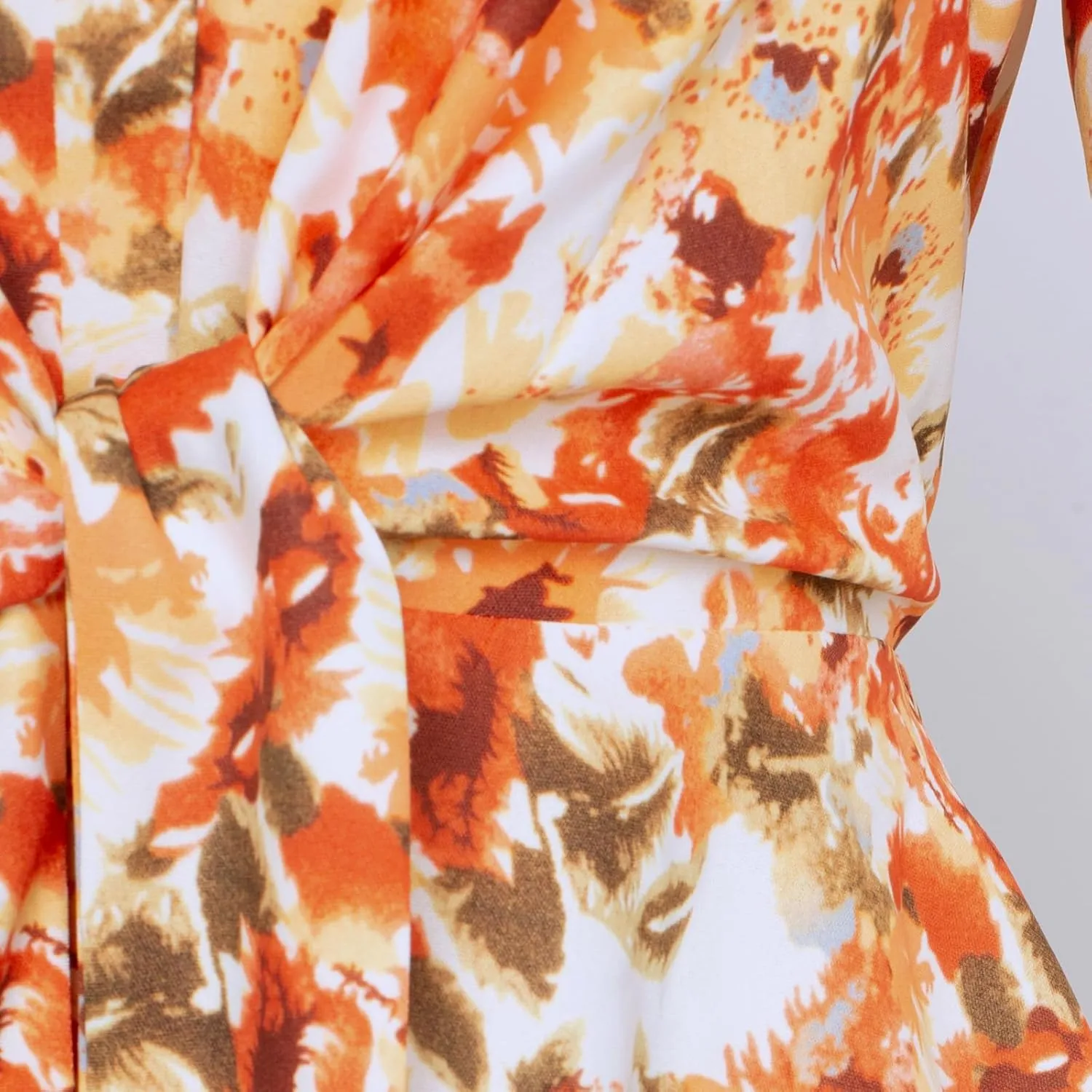 GRACE KARIN 2024 Women's Elegant V Neck Floral Peplum Tops Tie Front Short Bell Sleeve Shirts Tops Blouse