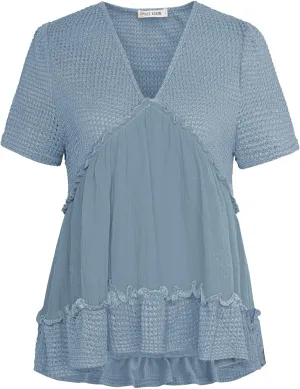 GRACE KARIN Short Sleeve Blouse for Women 2025 Casual V-Neck Ruffle Tops