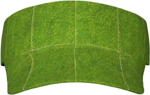 Green Grassland Unisex Adjustable Sunshade Hollow Hat for Indoor and Outdoor Activities Running Golf, Black