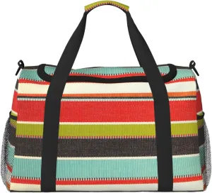 Green Thin Line Square Travel Duffel Bag Large Foldable Waterproof Overnight Bag For Beach Swim Bags Pool Sports Gym