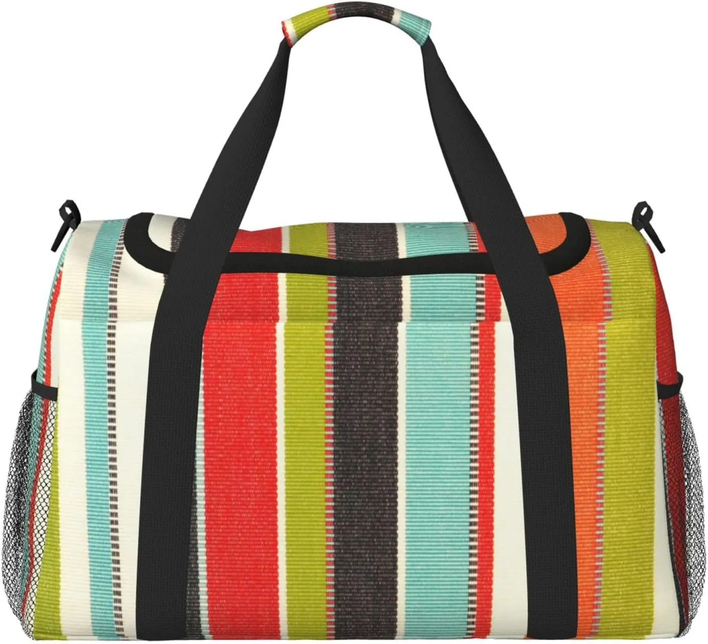 Green Thin Line Square Travel Duffel Bag Large Foldable Waterproof Overnight Bag For Beach Swim Bags Pool Sports Gym
