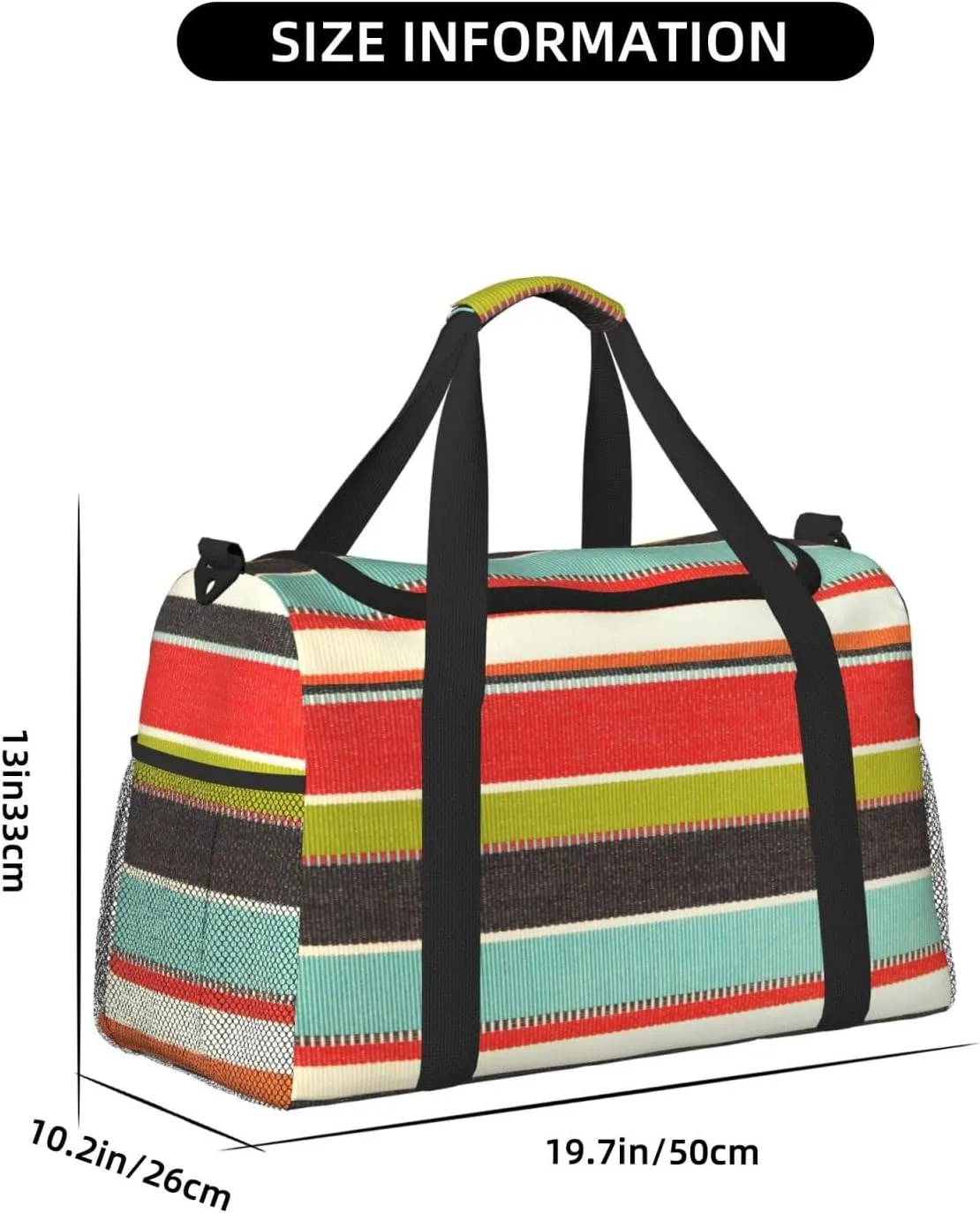 Green Thin Line Square Travel Duffel Bag Large Foldable Waterproof Overnight Bag For Beach Swim Bags Pool Sports Gym