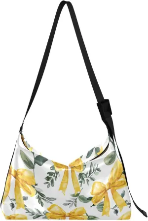 Green Yellow Bow-knot Crossbody Bag for Women Men with Adjustable Strap PU Leather Shoulder Hobo Purse Bag 20858132