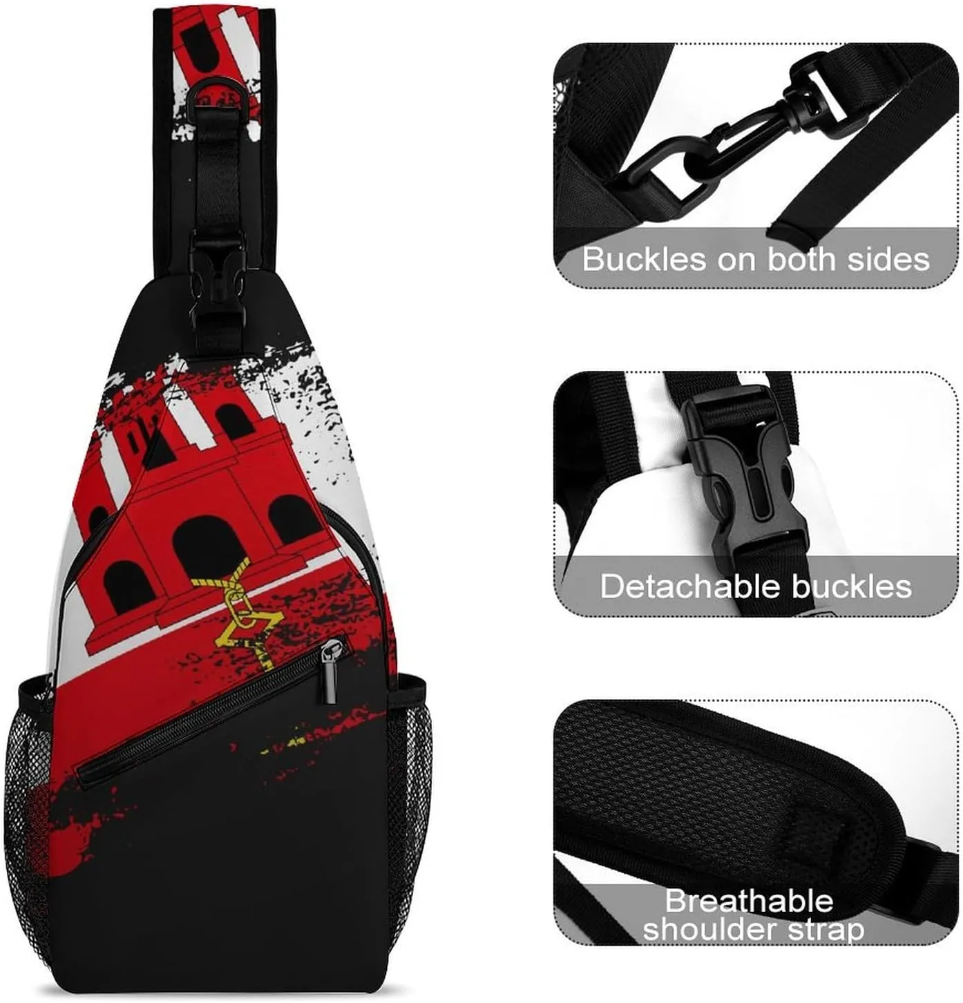 Guyana Flag Patriotic Sling Bag Crossbody Chest Bag Shoulder Bag For Travel Hiking Cycling Camping