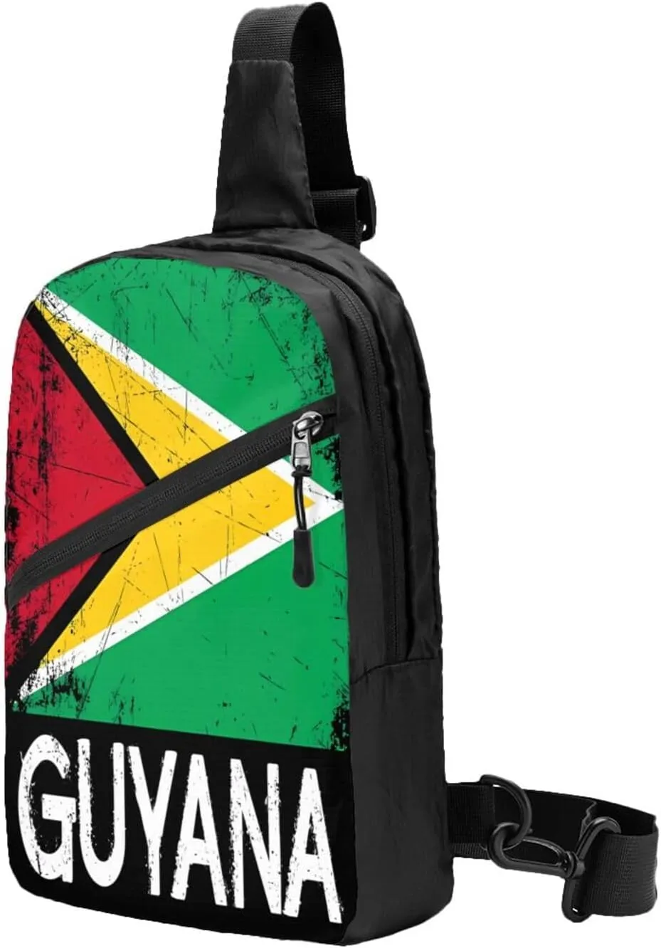 Guyana Guyanese Flag Packable Crossbody Bag Portable Sling Bags Foldable Travel Daypack Reusable Sports Shoulder Backpack Diagonally Chest Bag for Workout