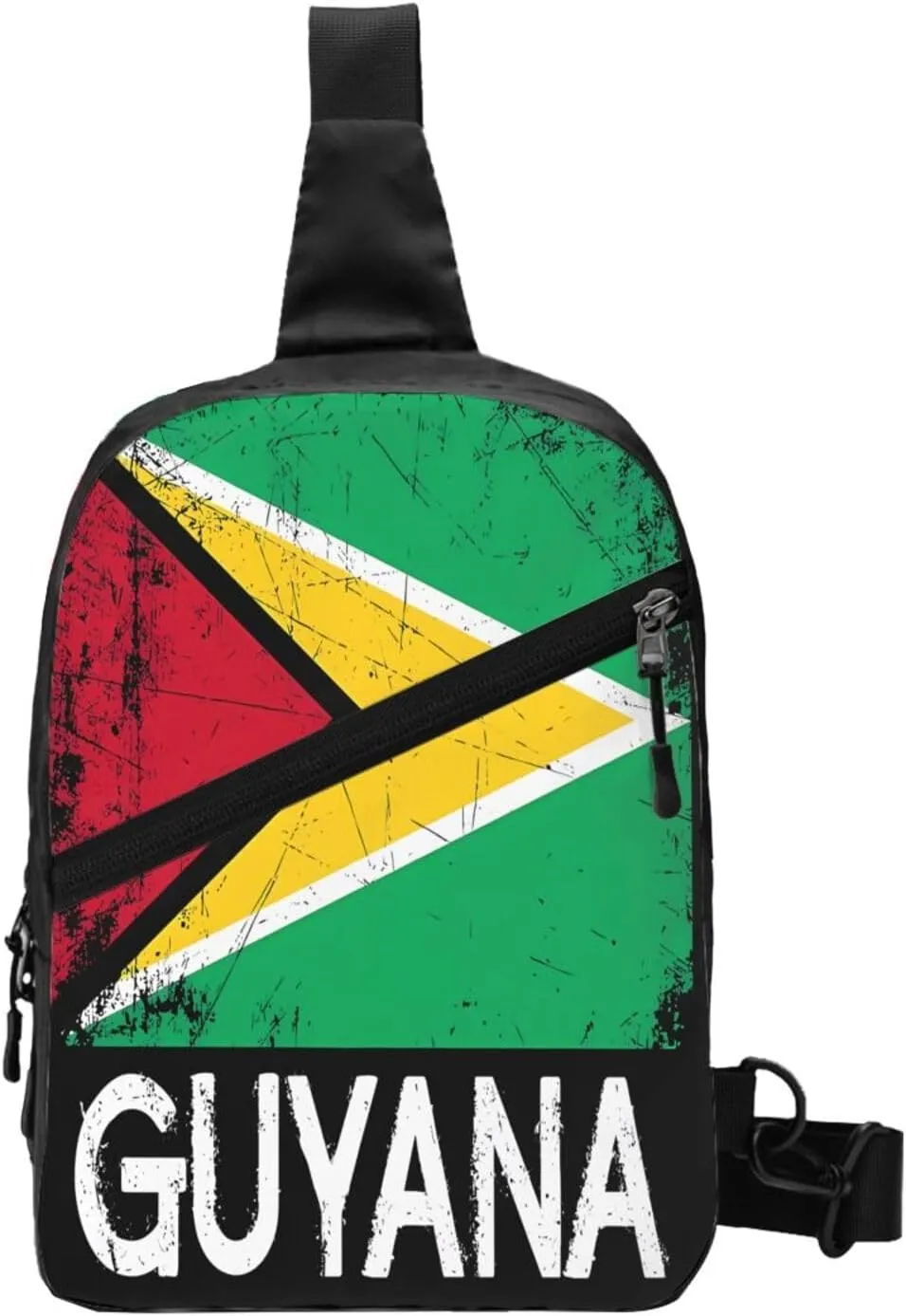 Guyana Guyanese Flag Packable Crossbody Bag Portable Sling Bags Foldable Travel Daypack Reusable Sports Shoulder Backpack Diagonally Chest Bag for Workout