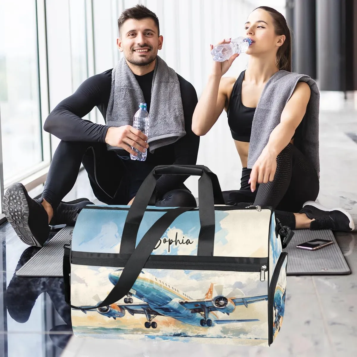 Gym Bag for Adults Personalized Duffel Bag for Men Large luggage Bags for Women Gym Accessories for Men Women Airplane Travel Duffel Bag