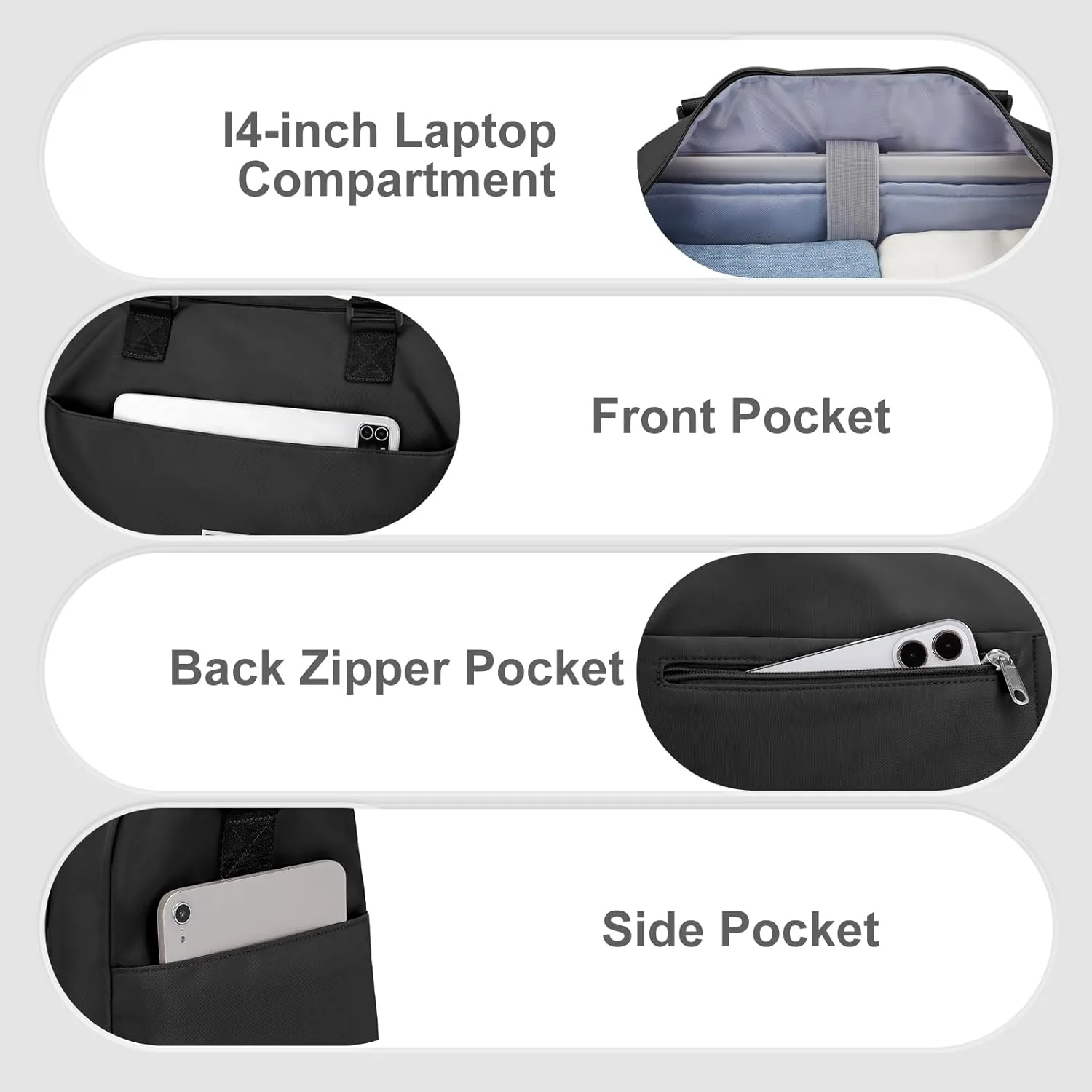 Gym Duffle Bag for Women, Mens, Sports (Black-L, Large)
