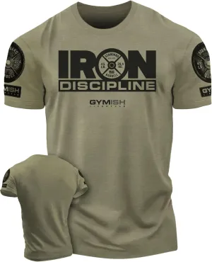 Gymish Lifestyle Iron Discipline Gym Workout Shirt for Men Motivational T-Shirt (3XL, Iron Discipline Military Green)