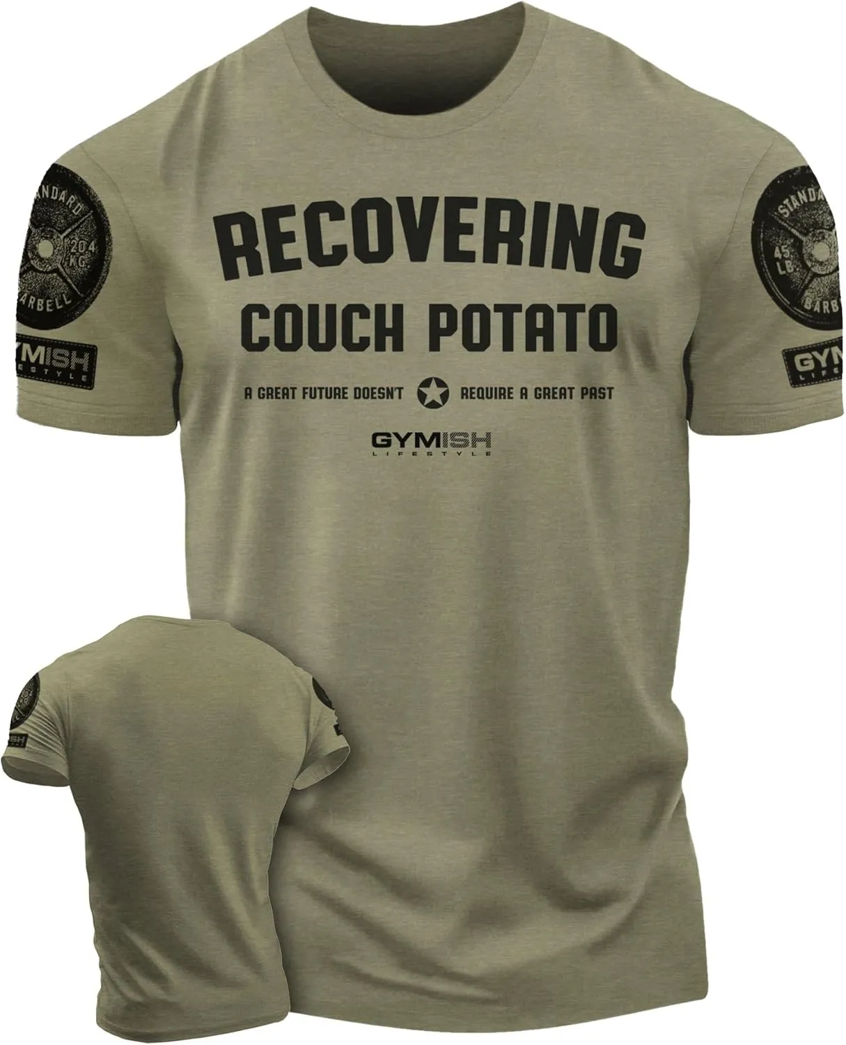 Gymish Lifestyle Recovering Couch Potato Gym Workout T-Shirt for Weightlifting