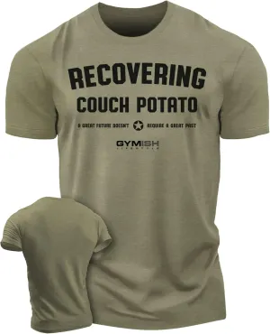 Gymish Lifestyle Recovering Couch Potato Gym Workout T-Shirt for Weightlifting
