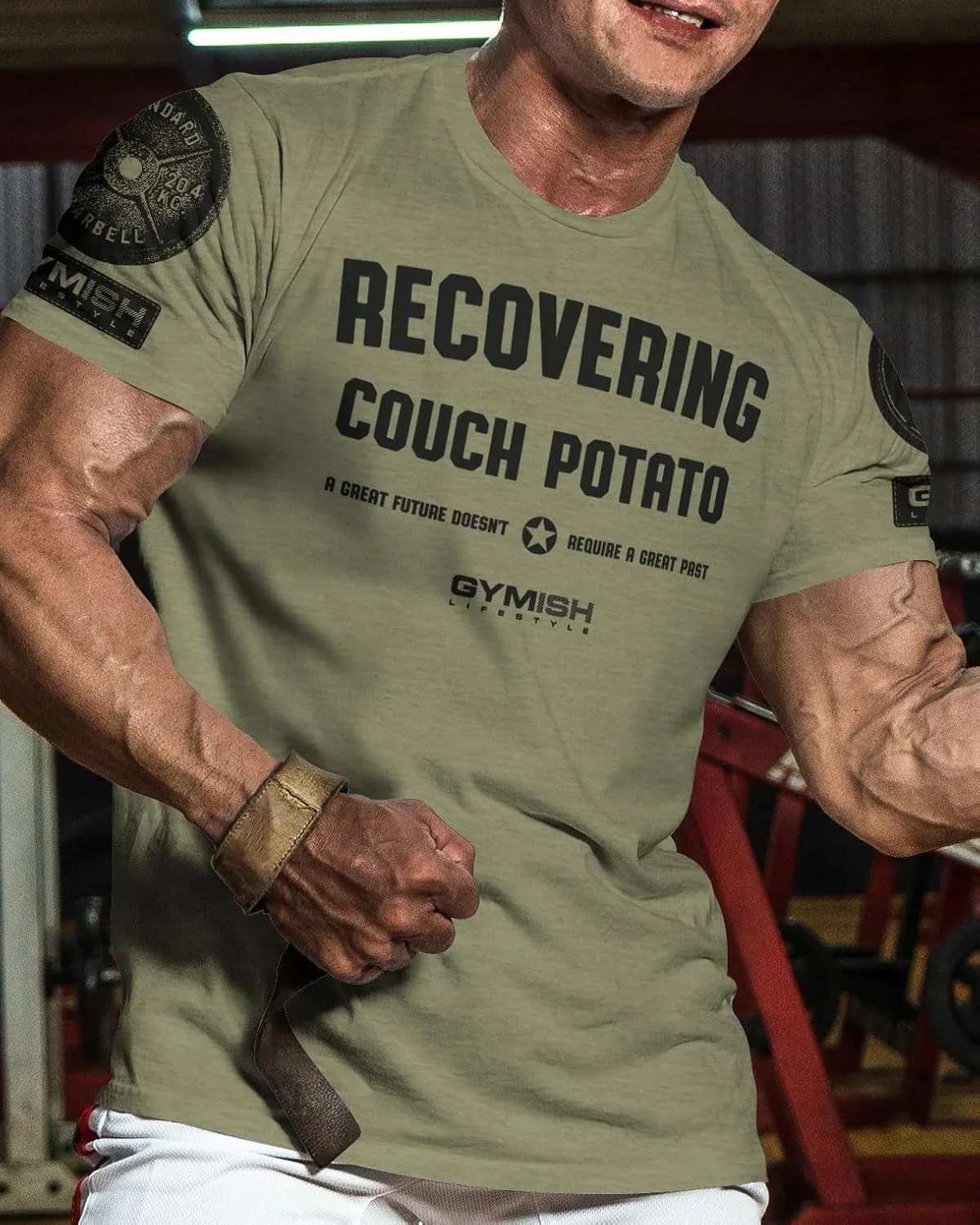 Gymish Lifestyle Recovering Couch Potato Gym Workout T-Shirt for Weightlifting