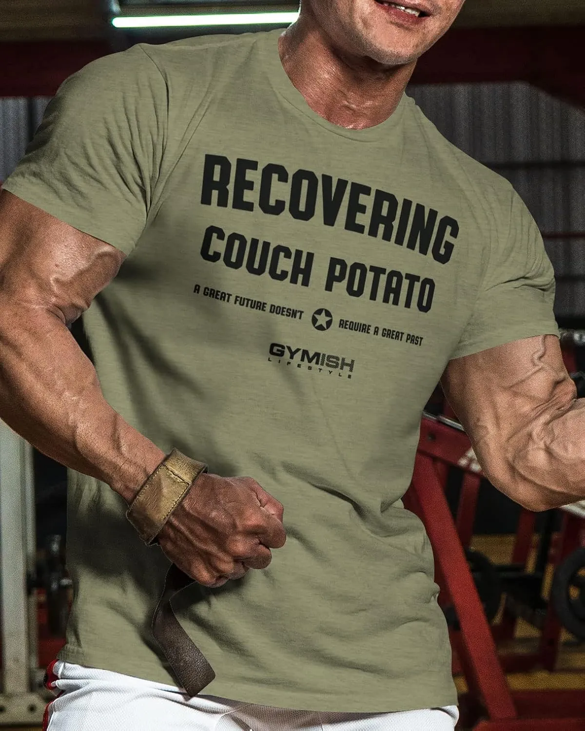 Gymish Lifestyle Recovering Couch Potato Gym Workout T-Shirt for Weightlifting