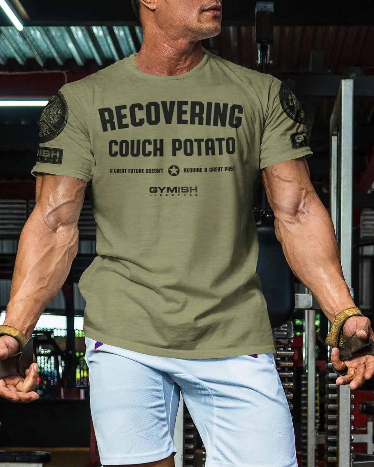 Gymish Lifestyle Recovering Couch Potato Gym Workout T-Shirt for Weightlifting