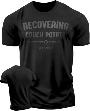 Gymish Lifestyle Recovering Couch Potato Gym Workout T-Shirt for Weightlifting
