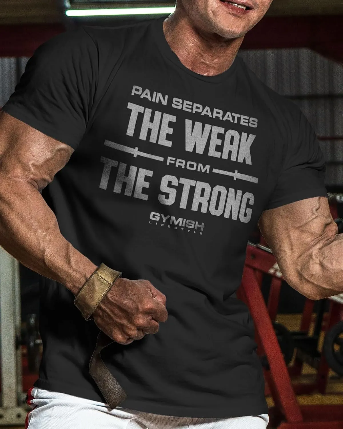 Gymish Lifestyle Weak to Strong Mens Bodybuilding T-Shirts Graphic Tees Short Sleeve Workout Shirt