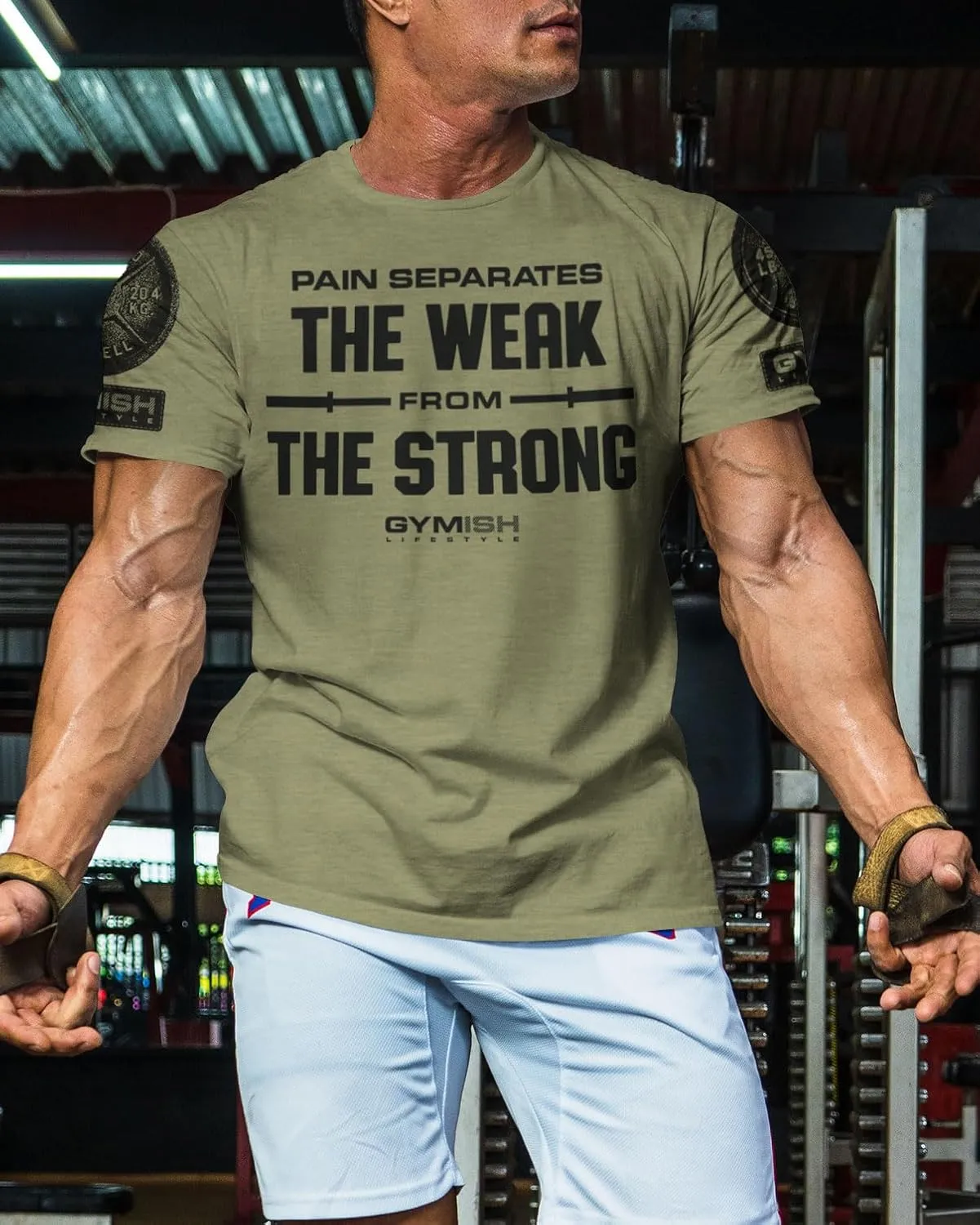 Gymish Lifestyle Weak to Strong Mens Bodybuilding T-Shirts Graphic Tees Short Sleeve Workout Shirt
