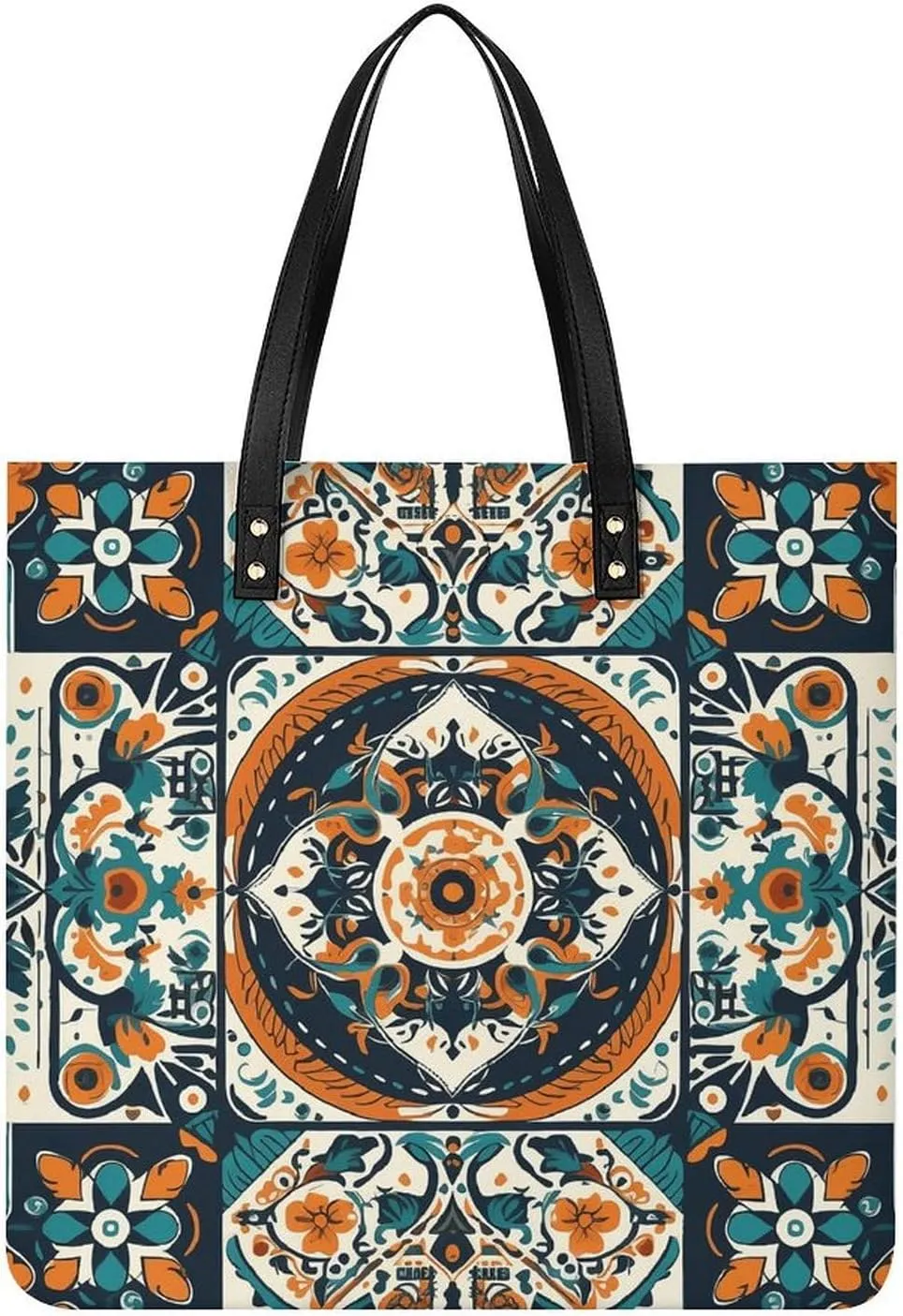 Handbag Leather Tote Bag Special Aboriginal Patterns Printed Beach Bag for Shopping Playing And Working