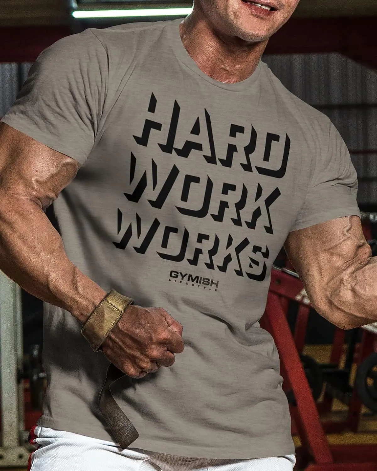 Hard Work Works Gym Workout Shirts for Men Funny Sayings Cool Lifting T-Shirt