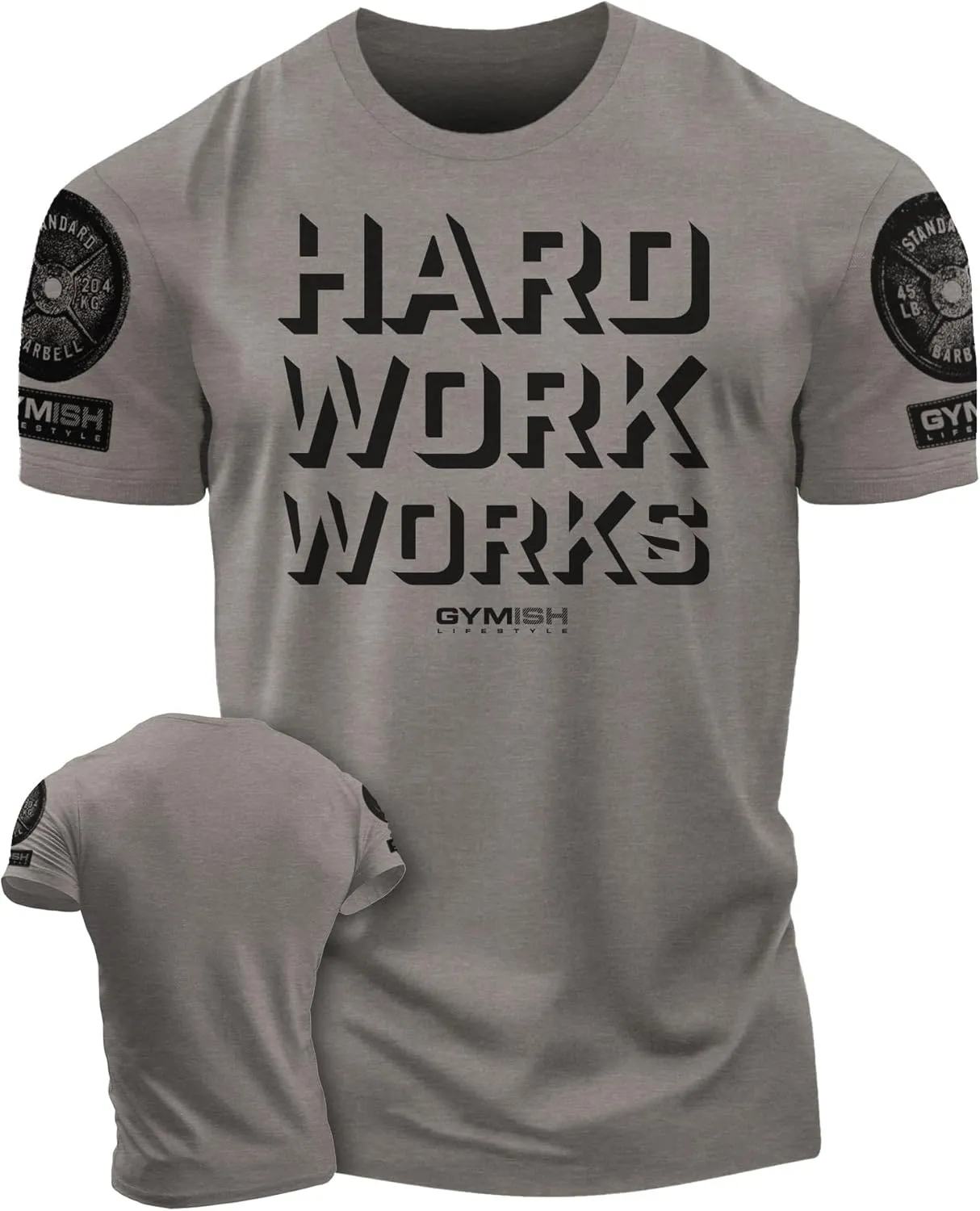 Hard Work Works Gym Workout Shirts for Men Funny Sayings Cool Lifting T-Shirt