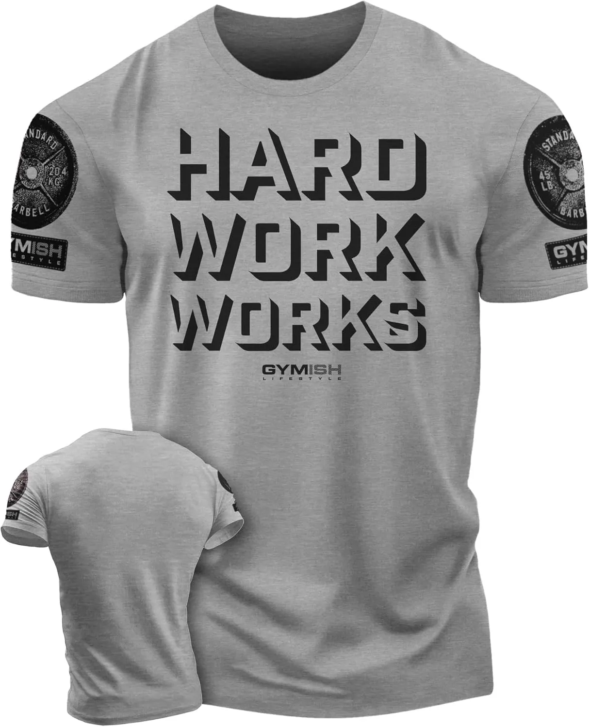 Hard Work Works Gym Workout Shirts for Men Funny Sayings Cool Lifting T-Shirt