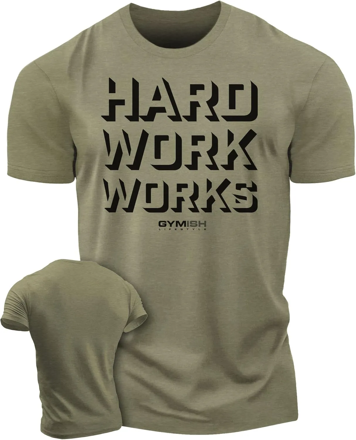 Hard Work Works Gym Workout Shirts for Men Funny Sayings Cool Lifting T-Shirt