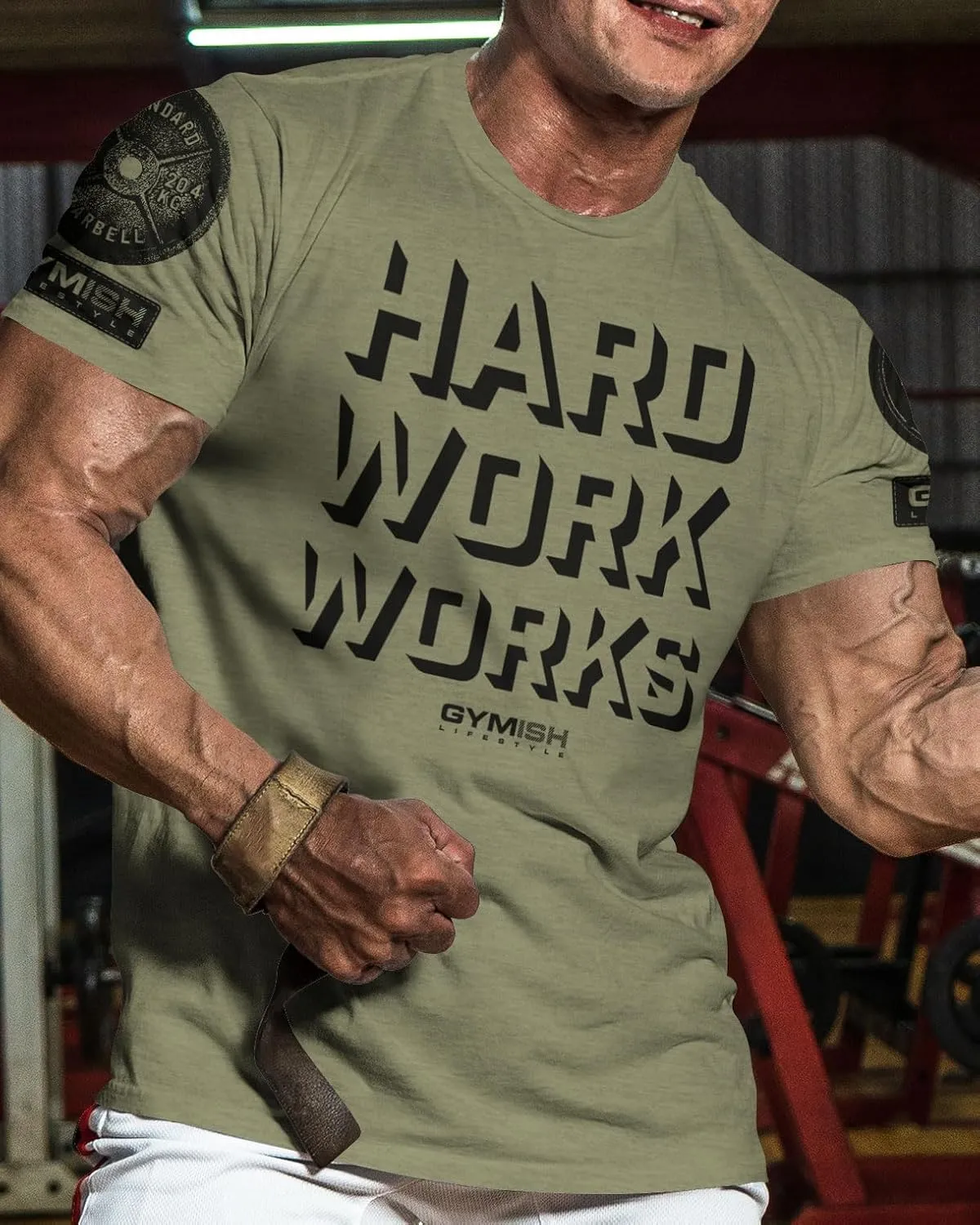 Hard Work Works Gym Workout Shirts for Men Funny Sayings Cool Lifting T-Shirt