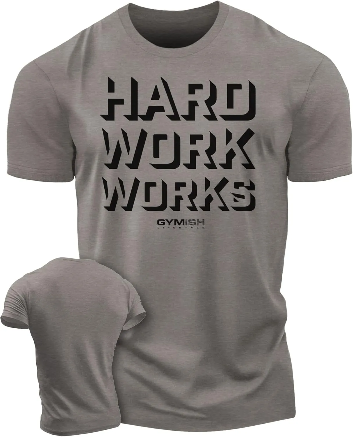 Hard Work Works Gym Workout Shirts for Men Funny Sayings Cool Lifting T-Shirt