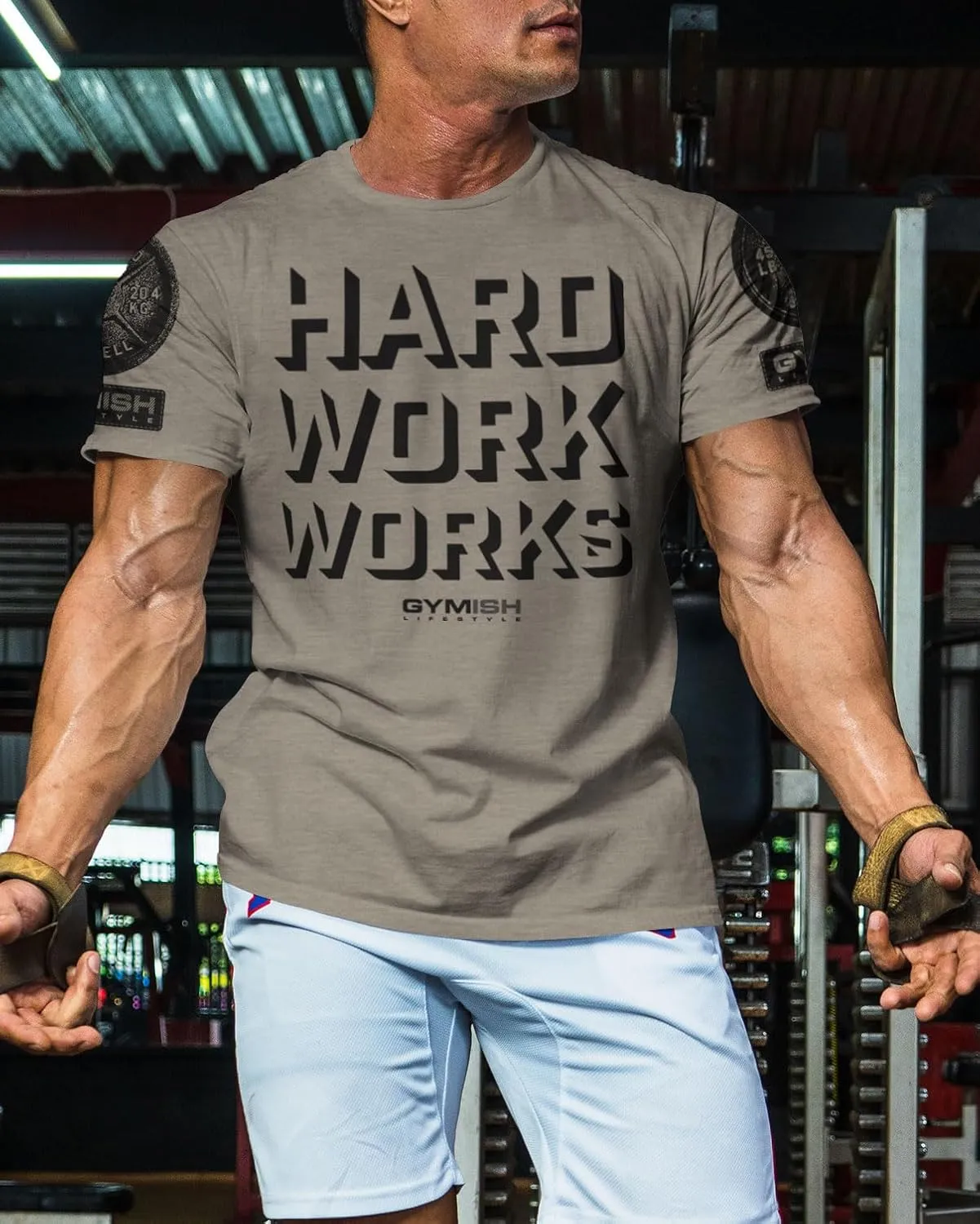 Hard Work Works Gym Workout Shirts for Men Funny Sayings Cool Lifting T-Shirt