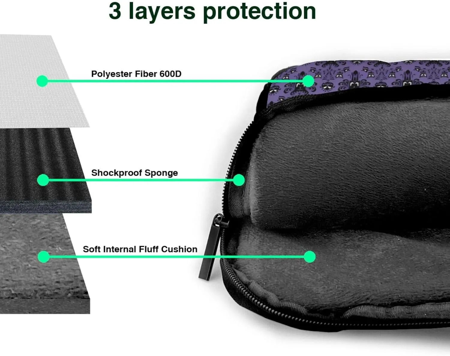 Haunted Mansion Ultra-thin portable shoulder laptop bag Stylish and Protective Shockproof soft lining