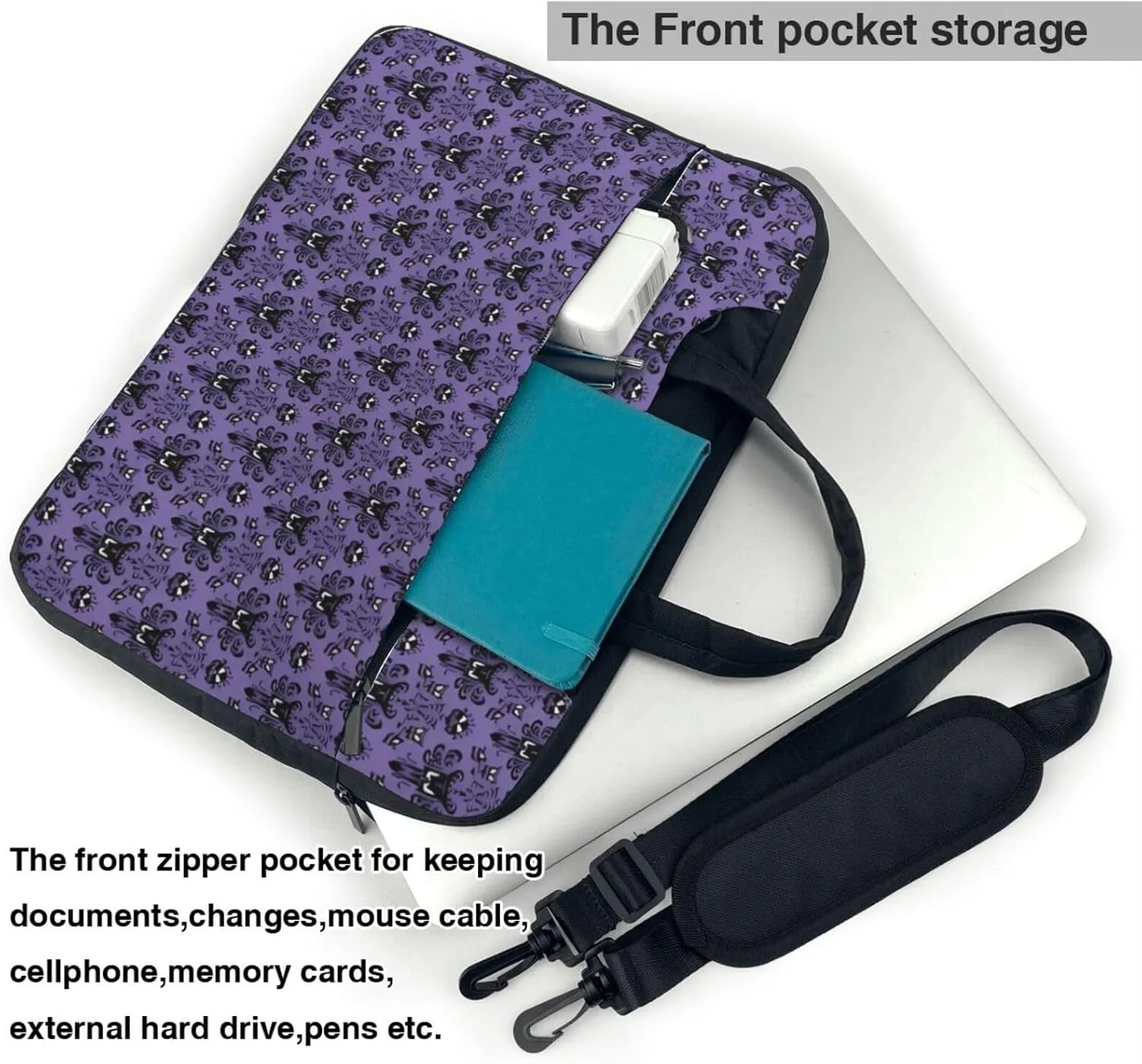 Haunted Mansion Ultra-thin portable shoulder laptop bag Stylish and Protective Shockproof soft lining