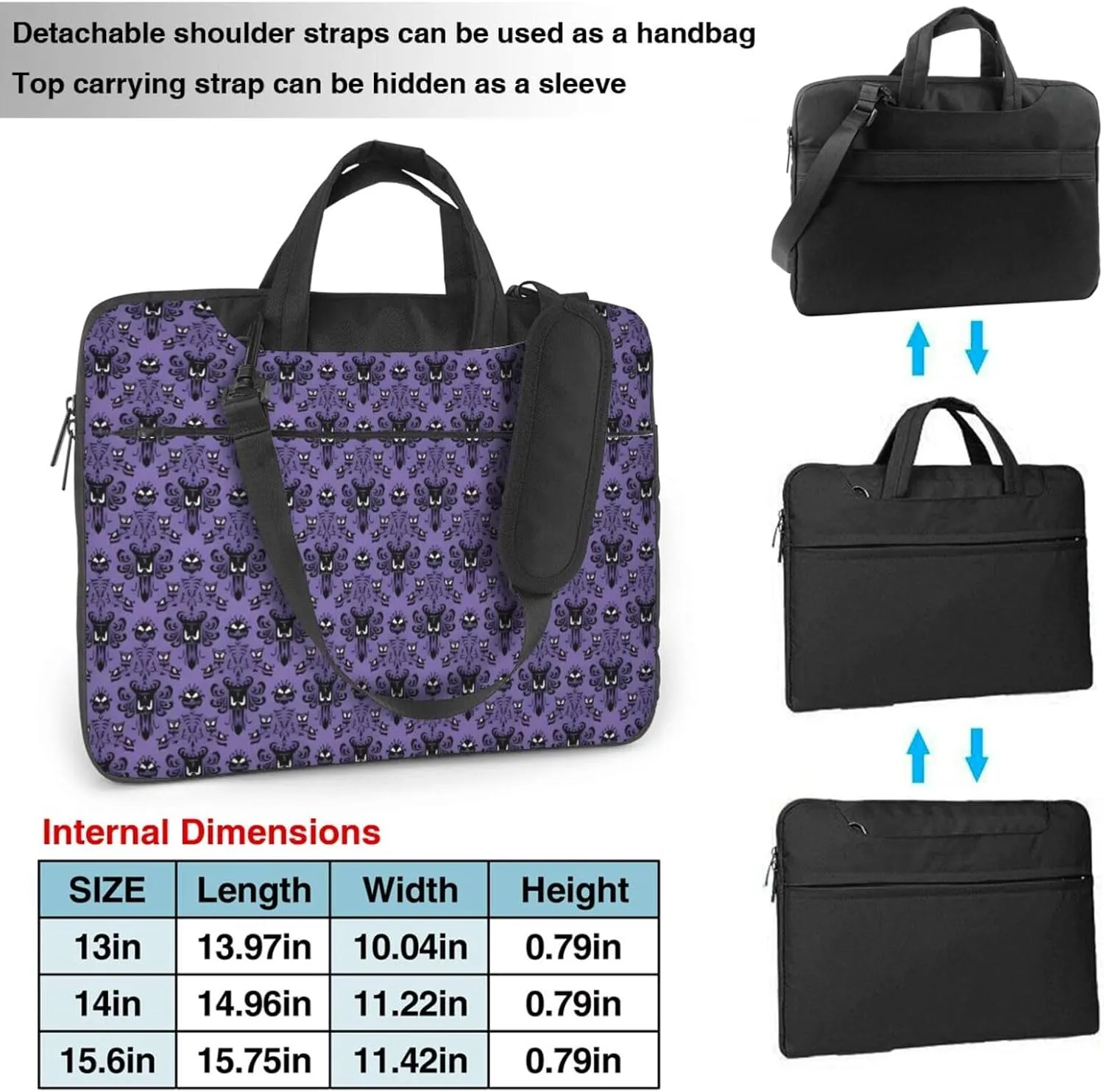 Haunted Mansion Ultra-thin portable shoulder laptop bag Stylish and Protective Shockproof soft lining