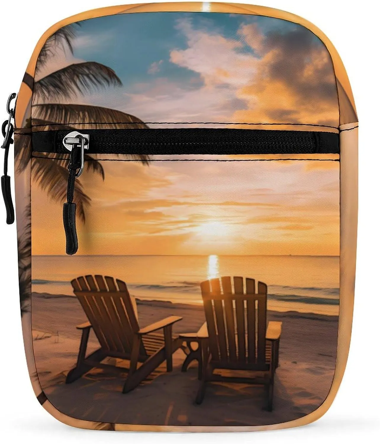 Hawaii Beach at Sunrise Small Crossbody Bag Lightweight Satchel Bag Tote Bag Mini Handbag for Men Women