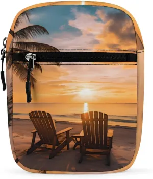 Hawaii Beach at Sunrise Small Crossbody Bag Lightweight Satchel Bag Tote Bag Mini Handbag for Men Women